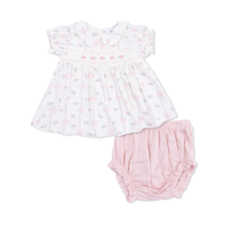 Angel Dear Angel Dear Dainty Buds & Bows Smocked Dress Set