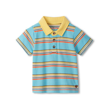Hatley Hatley Camp Stripe Peached Jersey Polo Tee