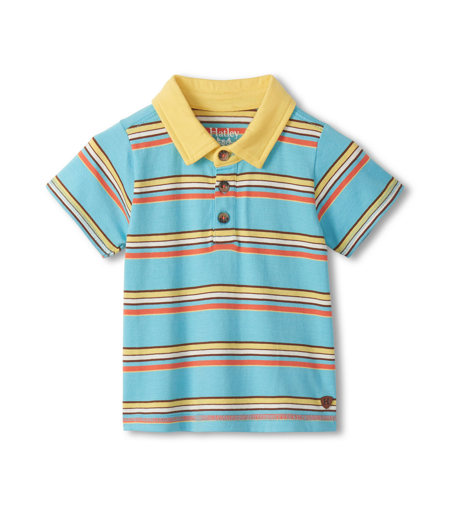 Hatley Hatley Camp Stripe Peached Jersey Polo Tee