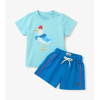 Hatley Hatley Charming Seagull Tee & Short Set