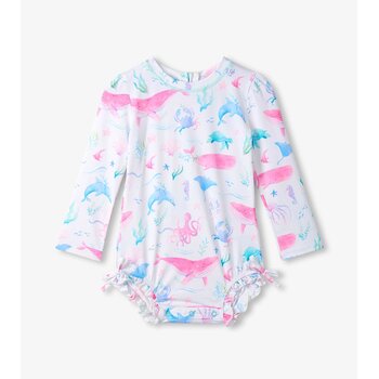 Hatley Hatley Painted Sealife Rashguard Swimsuit