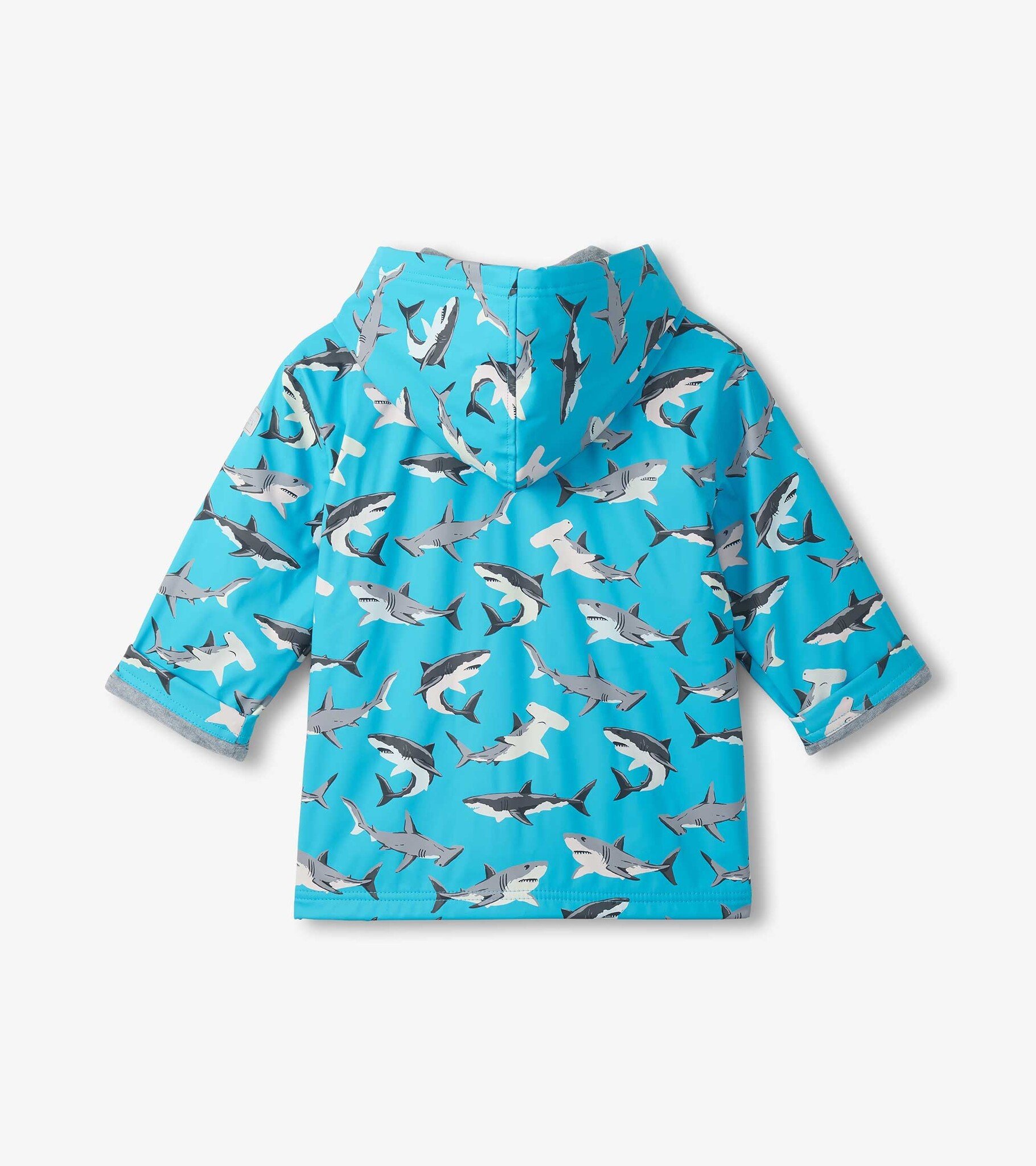 Hatley Hatley Shark Party Color Change Zip Rain Jacket