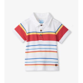 Hatley Hatley Seascape Stripes Peached Jersey Polo Tee