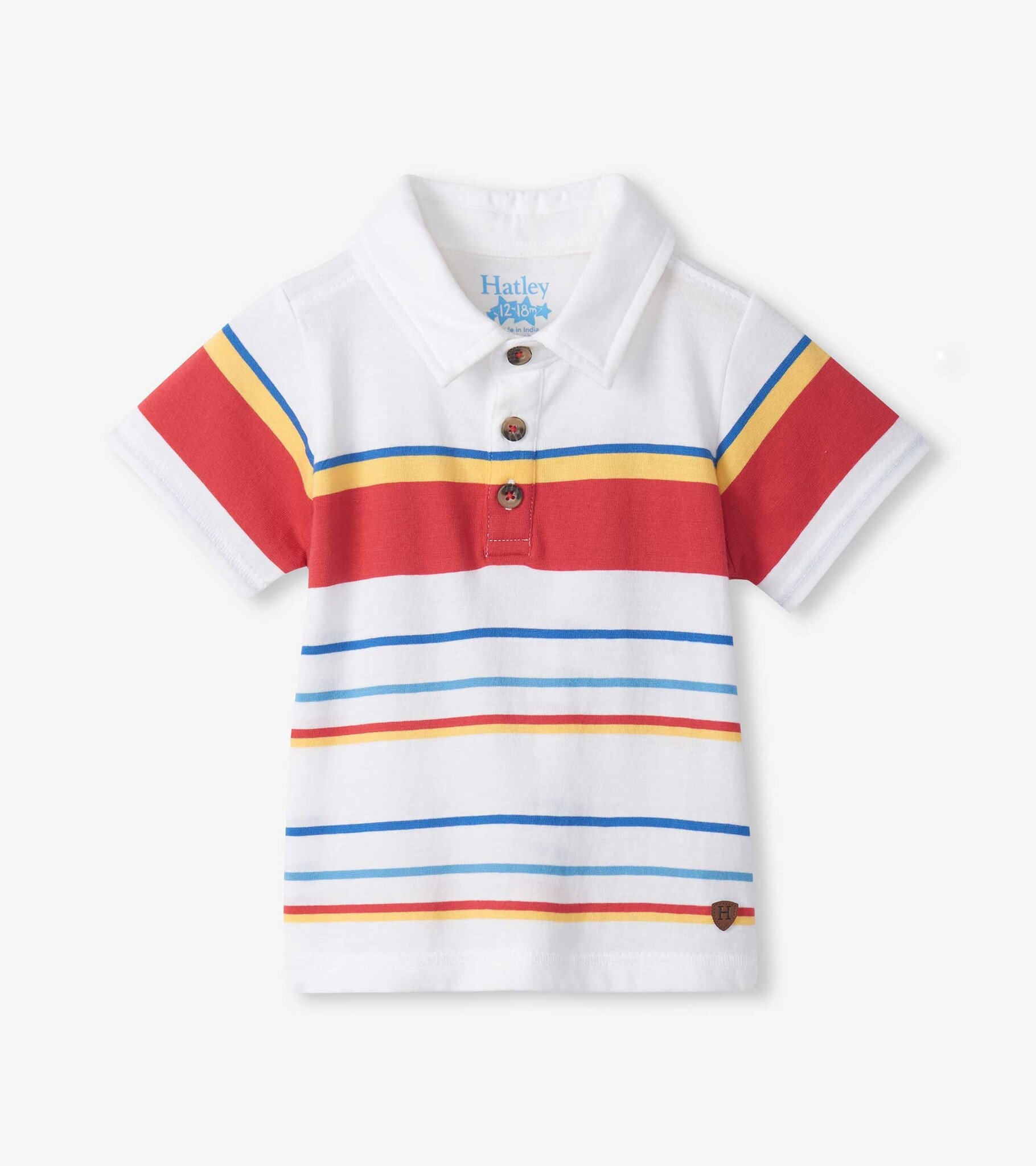 Hatley Hatley Seascape Stripes Peached Jersey Polo Tee