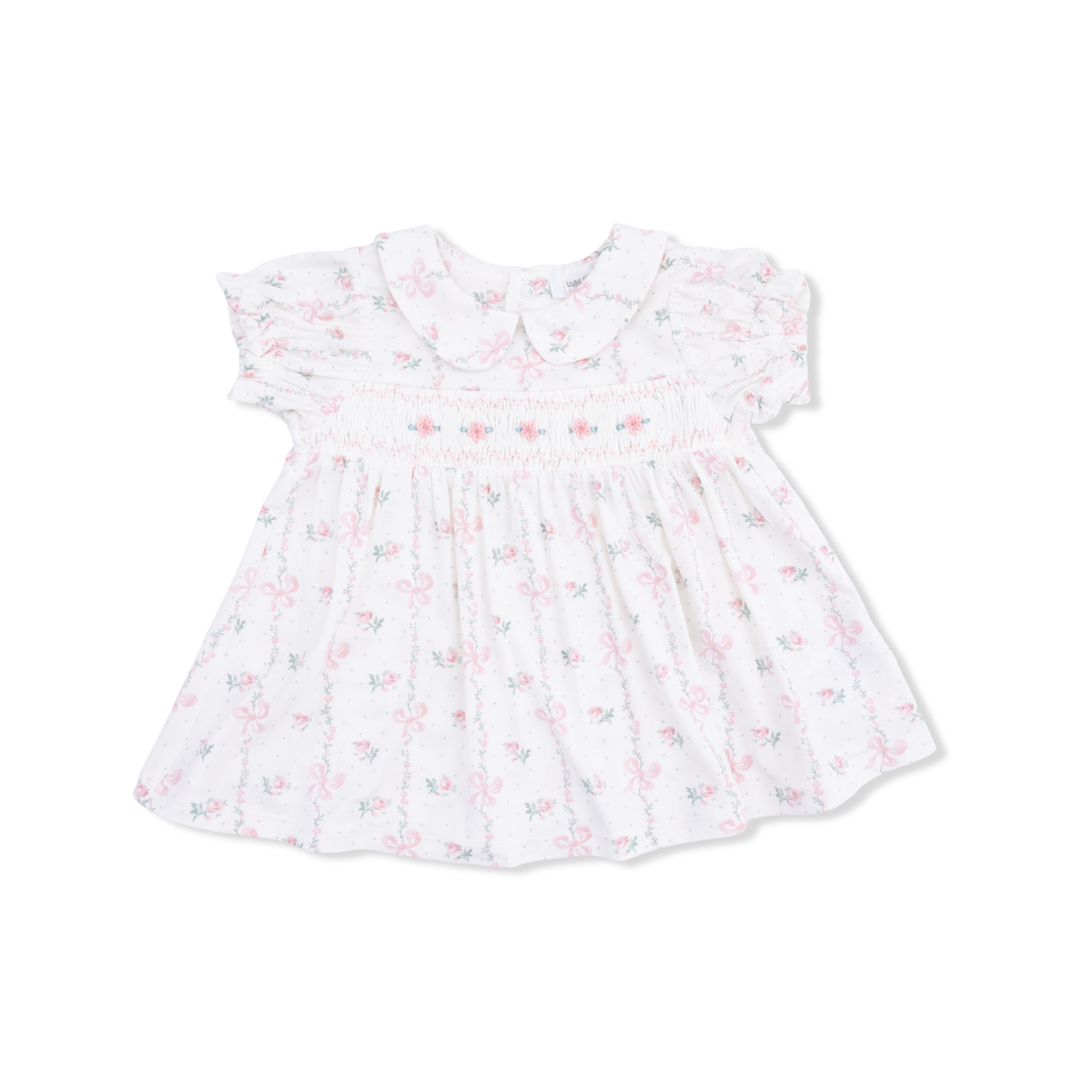 Angel Dear Angel Dear Dainty Buds & Bows Smocked Dress Set