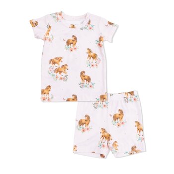 Angel Dear Angel Dear Pink Ponies Loungewear Short Set