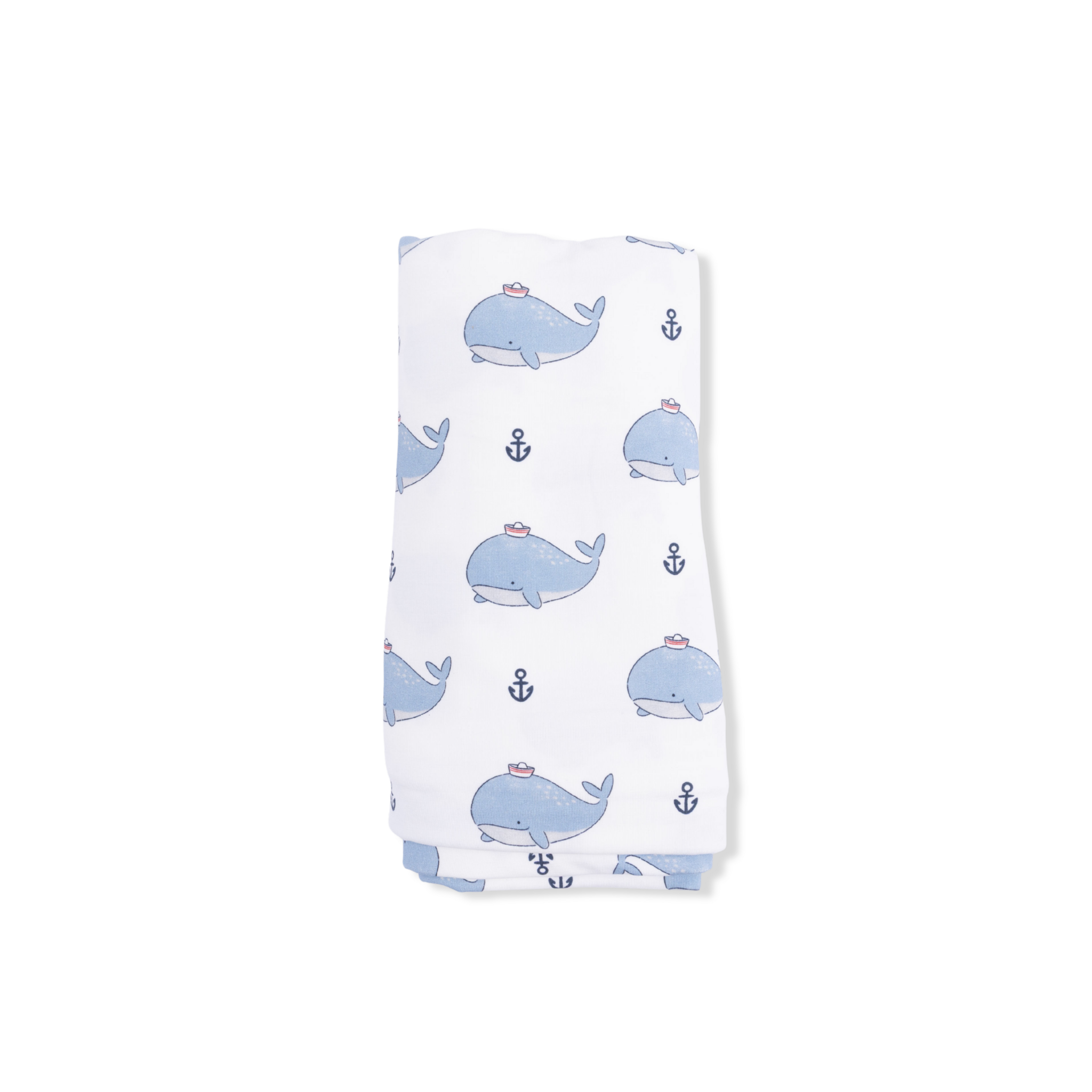 Angel Dear Angel Dear Bubbly Sailor Whales Swaddle Blanket - Blue