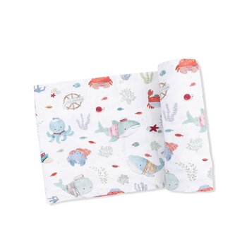 Angel Dear Angel Dear Sailor Sea Creatures Swaddle Blanket