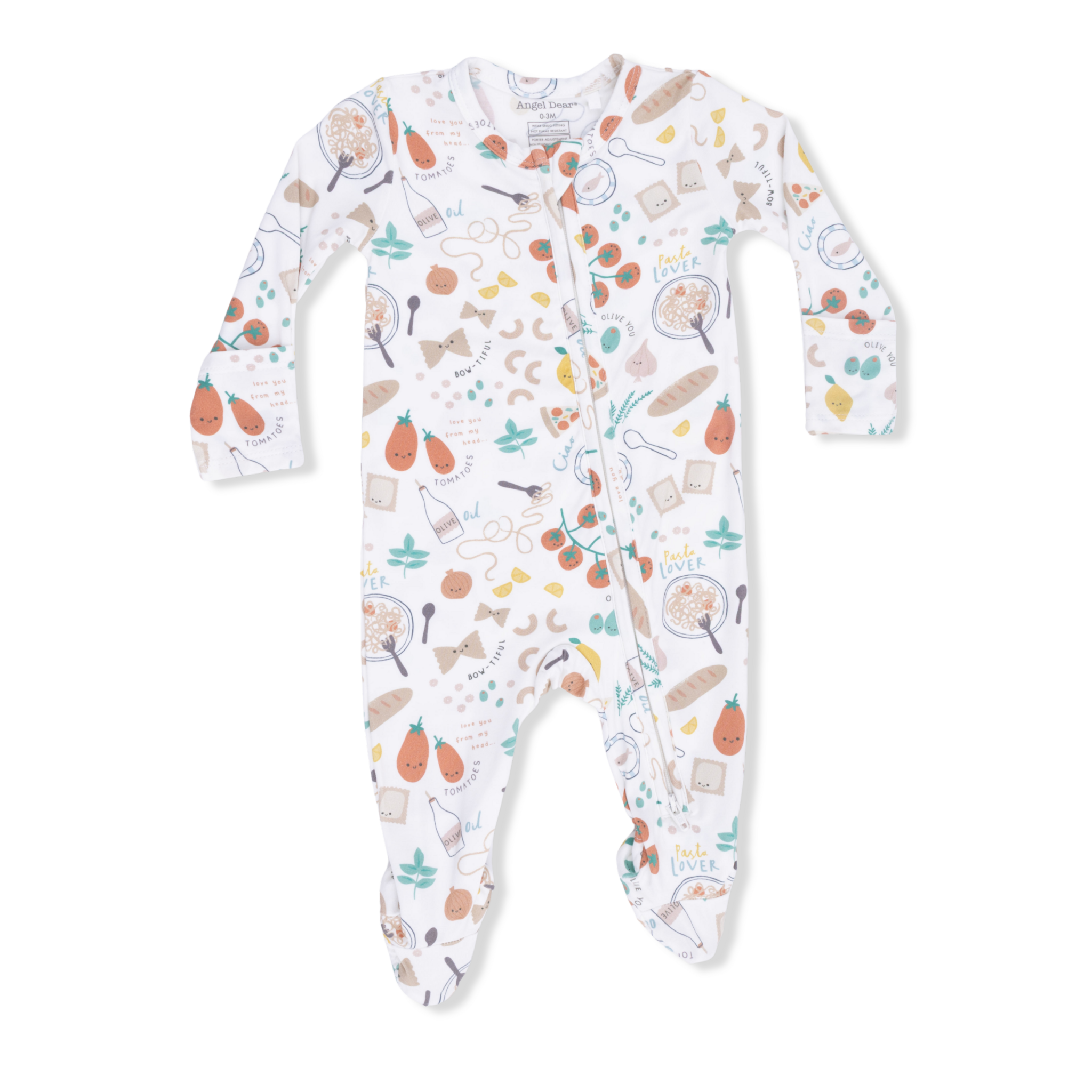 Angel Dear Angel Dear Pasta Lovers 2 Way Zipper Footie