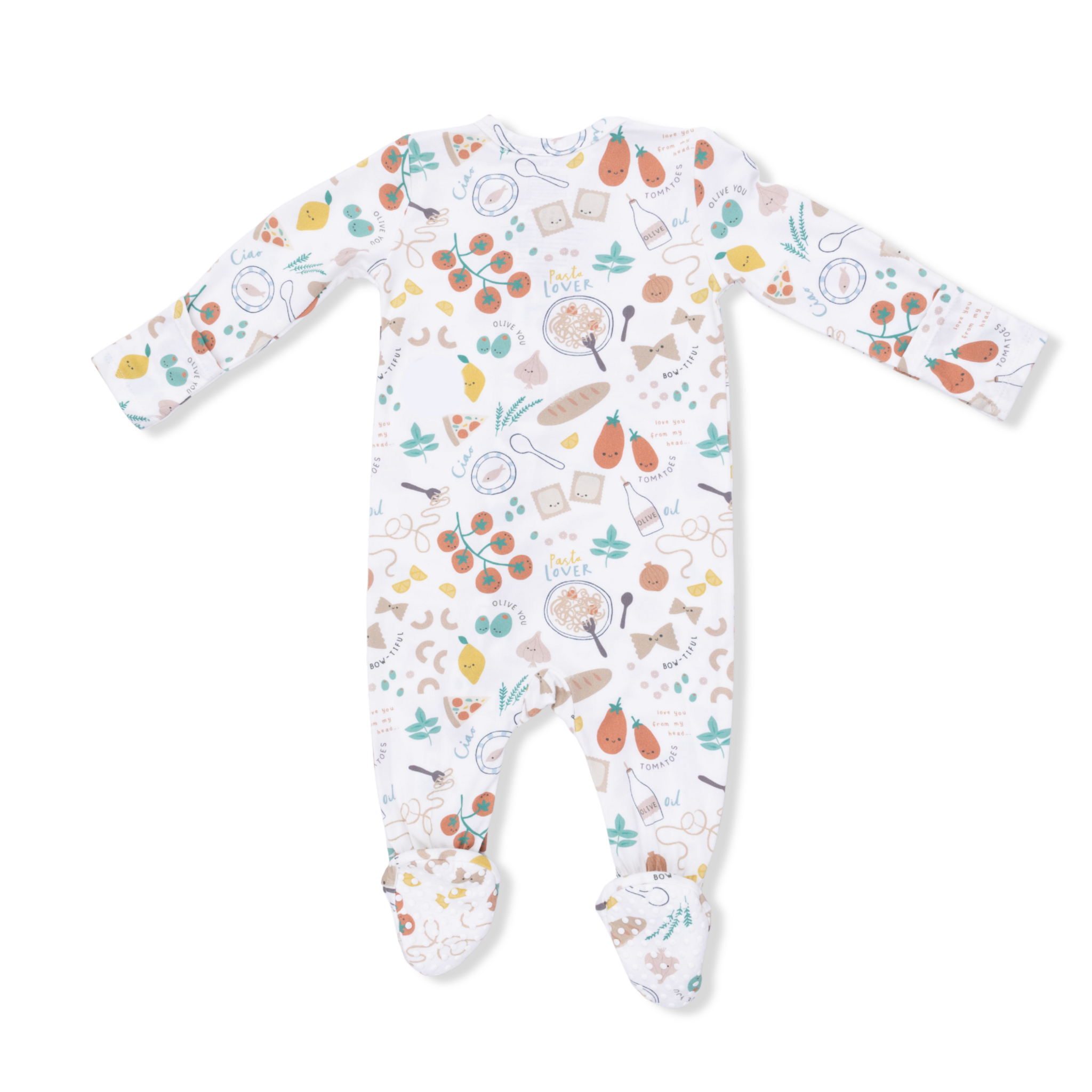 Angel Dear Angel Dear Pasta Lovers 2 Way Zipper Footie