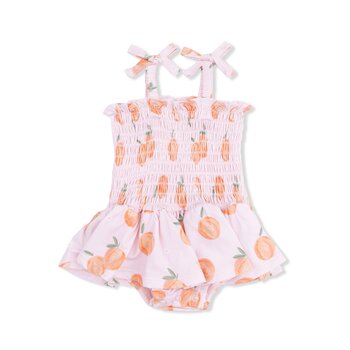 Angel Dear Angel Dear Sweet Peach Smocked Bubble w/Skirt
