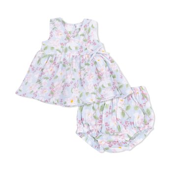 Angel Dear Angel Dear Magnolias Kimono Dress & Bloomer
