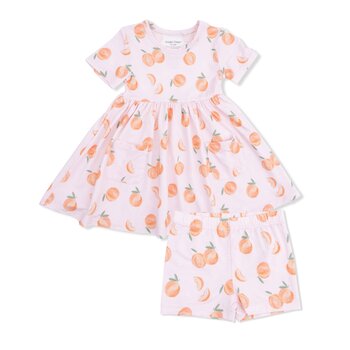 Angel Dear Angel Dear Sweet Peach Twirly Dress w/ Cartwheel Short