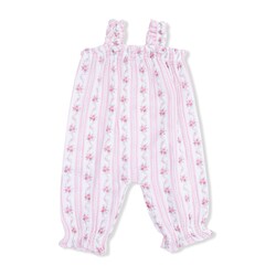 Angel Dear Angel Dear Winding Roses Stripe Ruffly Strap Overall