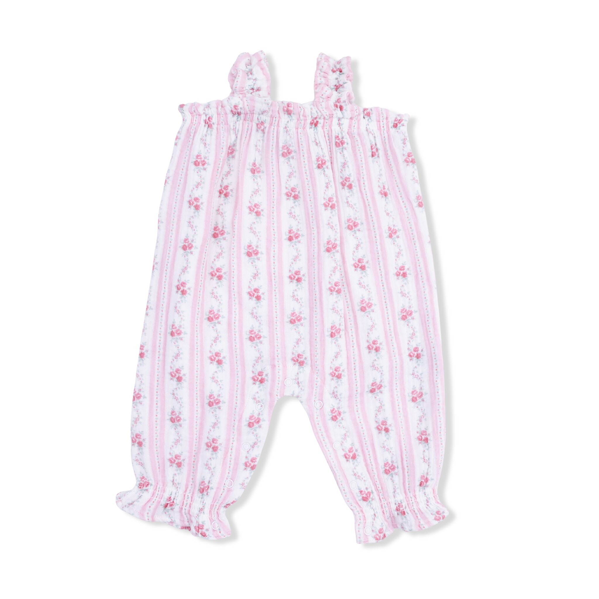 Angel Dear Angel Dear Winding Roses Stripe Ruffly Strap Overall