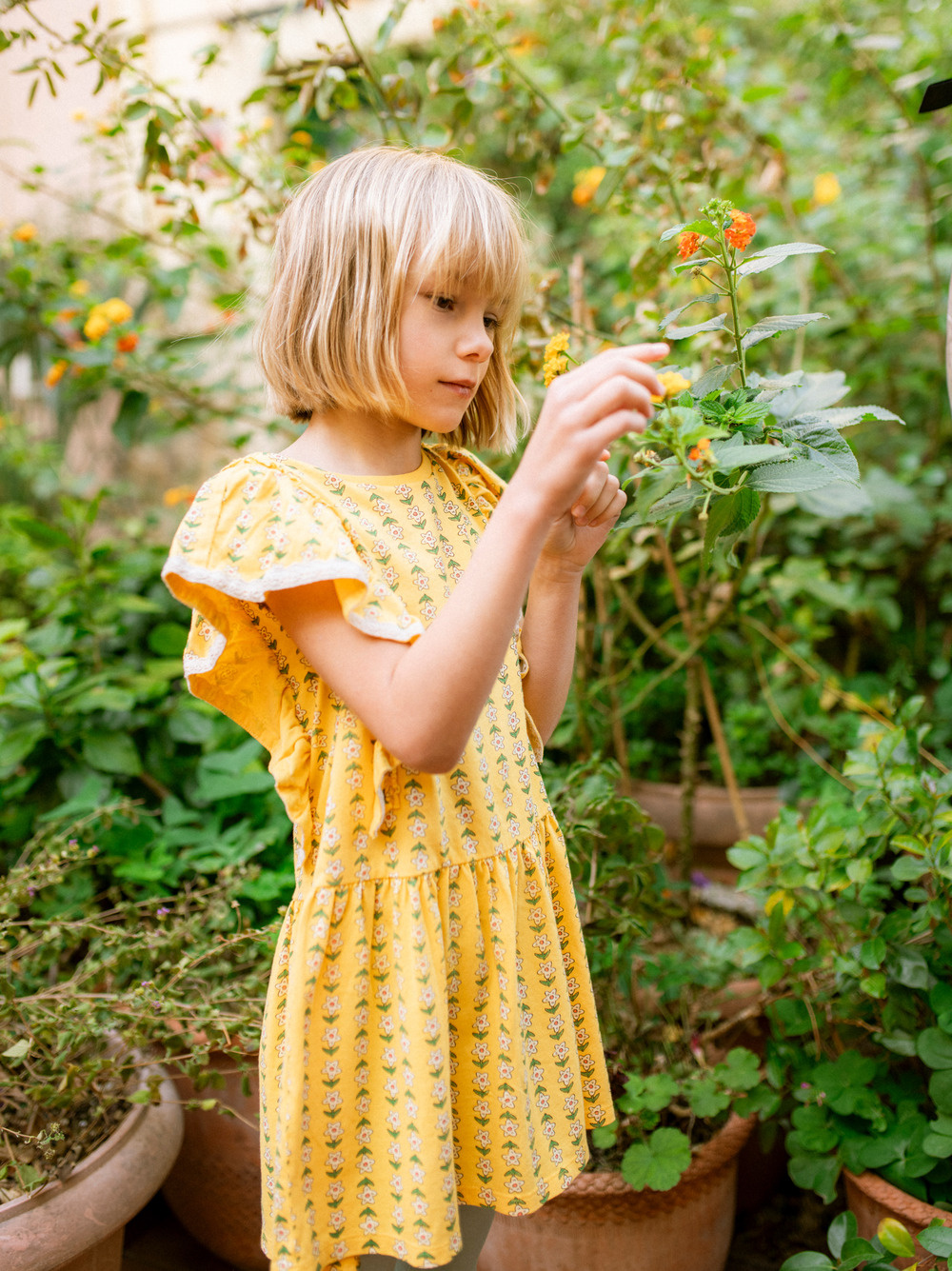 Tea Collection Tea Crochet Trim Ruffle Dress