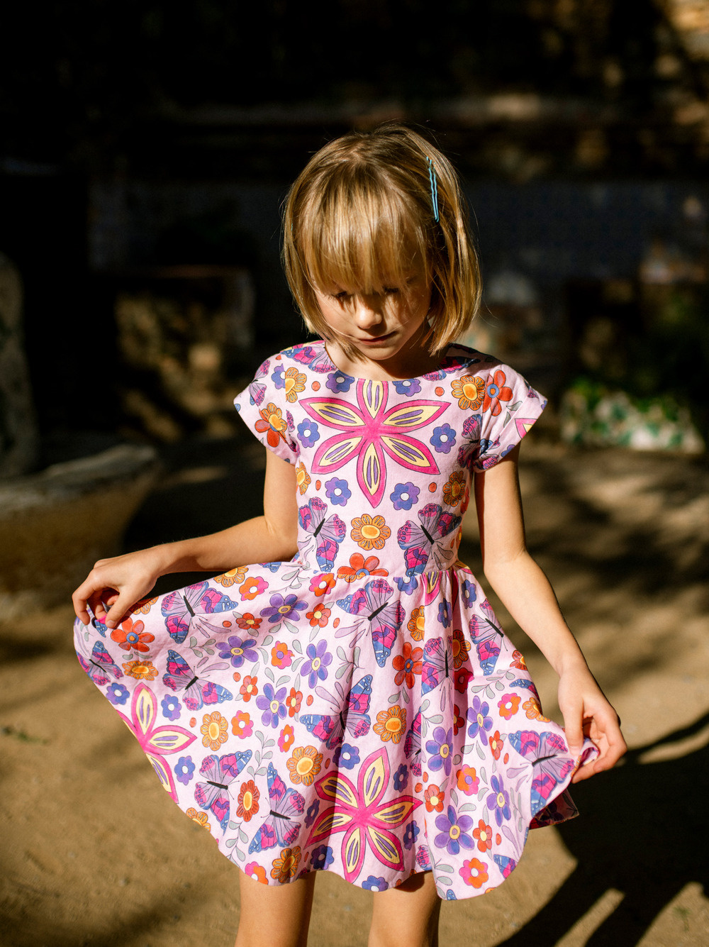 Tea Collection Tea Button Back Skirted Dress