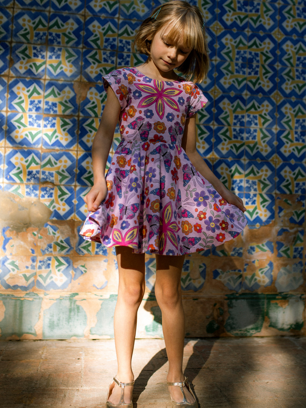 Tea Collection Tea Button Back Skirted Dress