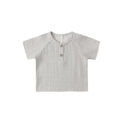 Quincy Mae Quincy Mae Sage Gingham Short Sleeve Zion Shirt