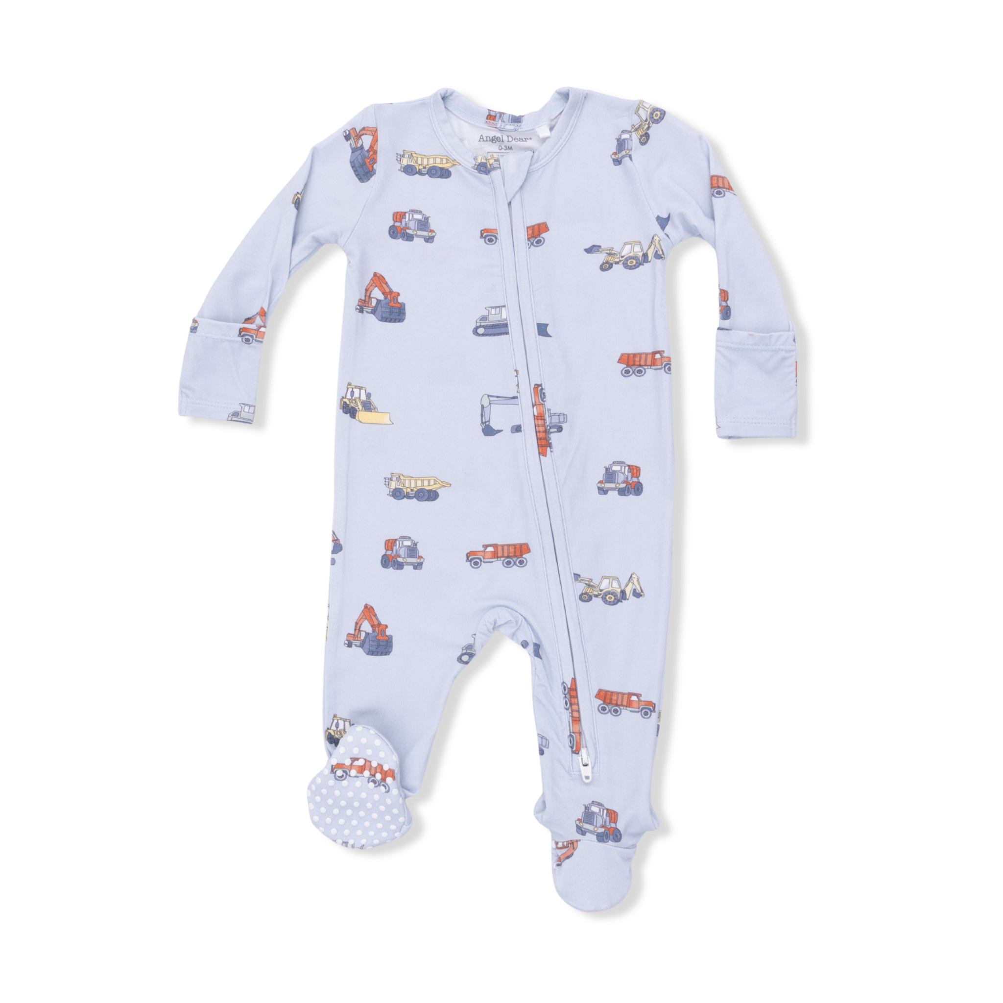 Angel Dear Angel Dear Construction Vehicles 2 Way Zipper Footie