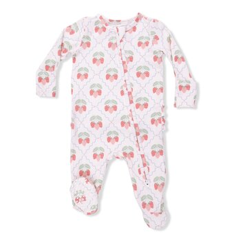 Angel Dear Angel Dear Sweet Strawberries 2 Way Zipper Footie