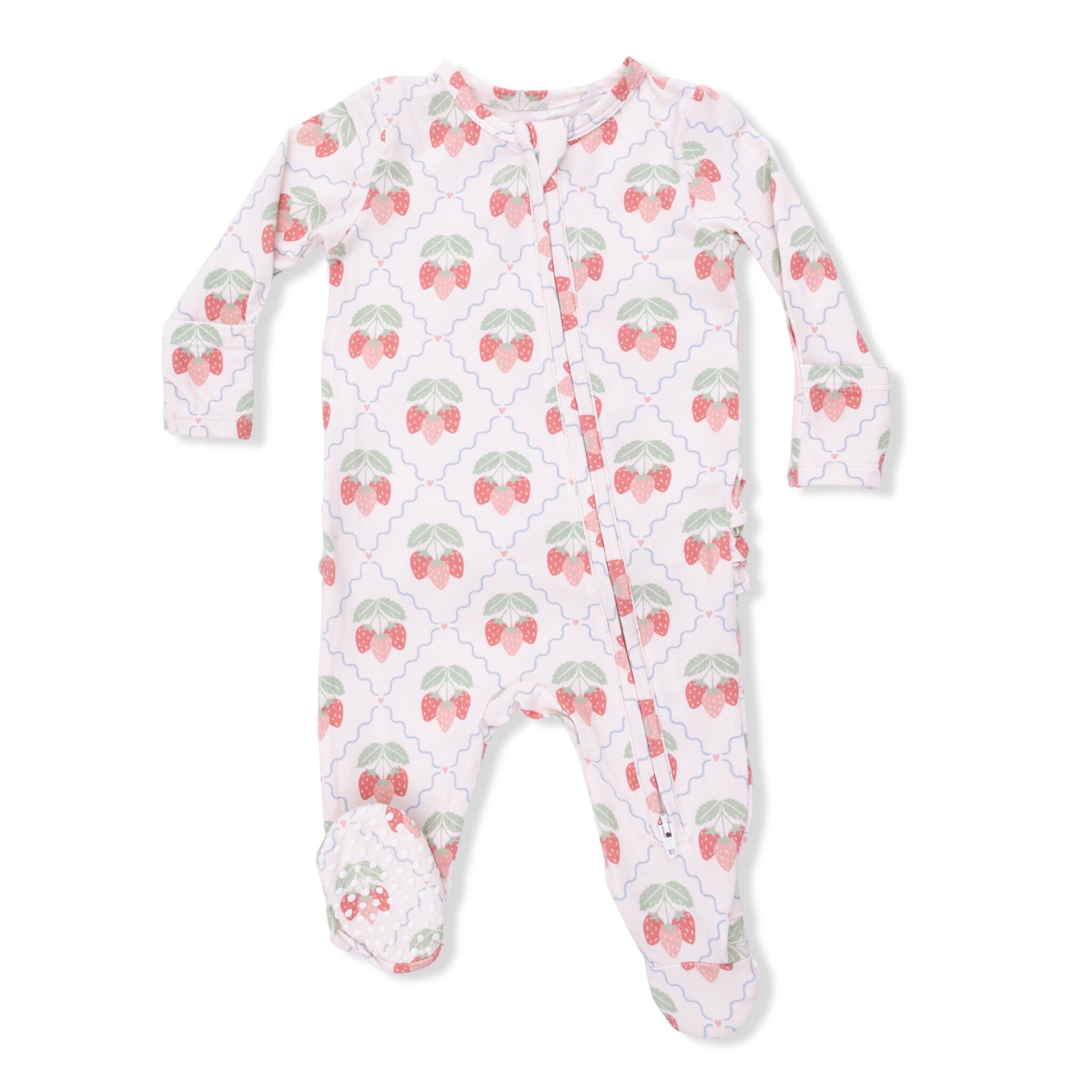 Angel Dear Angel Dear Sweet Strawberries 2 Way Zipper Footie