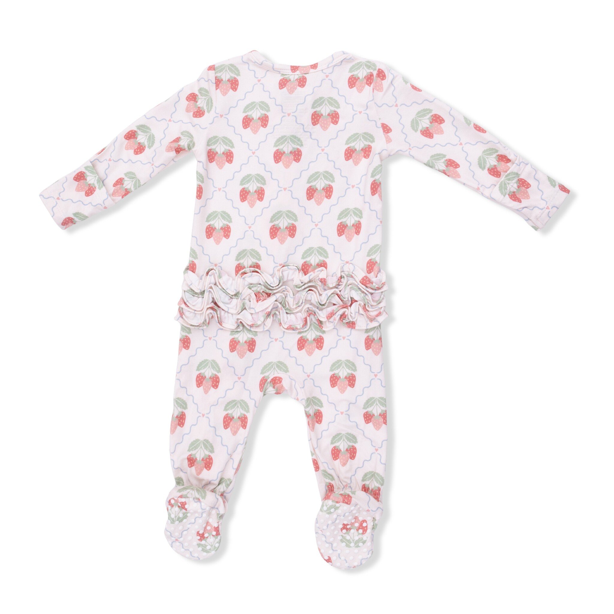 Angel Dear Angel Dear Sweet Strawberries 2 Way Zipper Footie