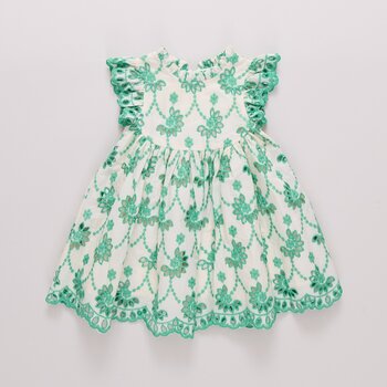 Pink Chicken Pink Chicken Cynthia Dress - Kelly Green Eyelet