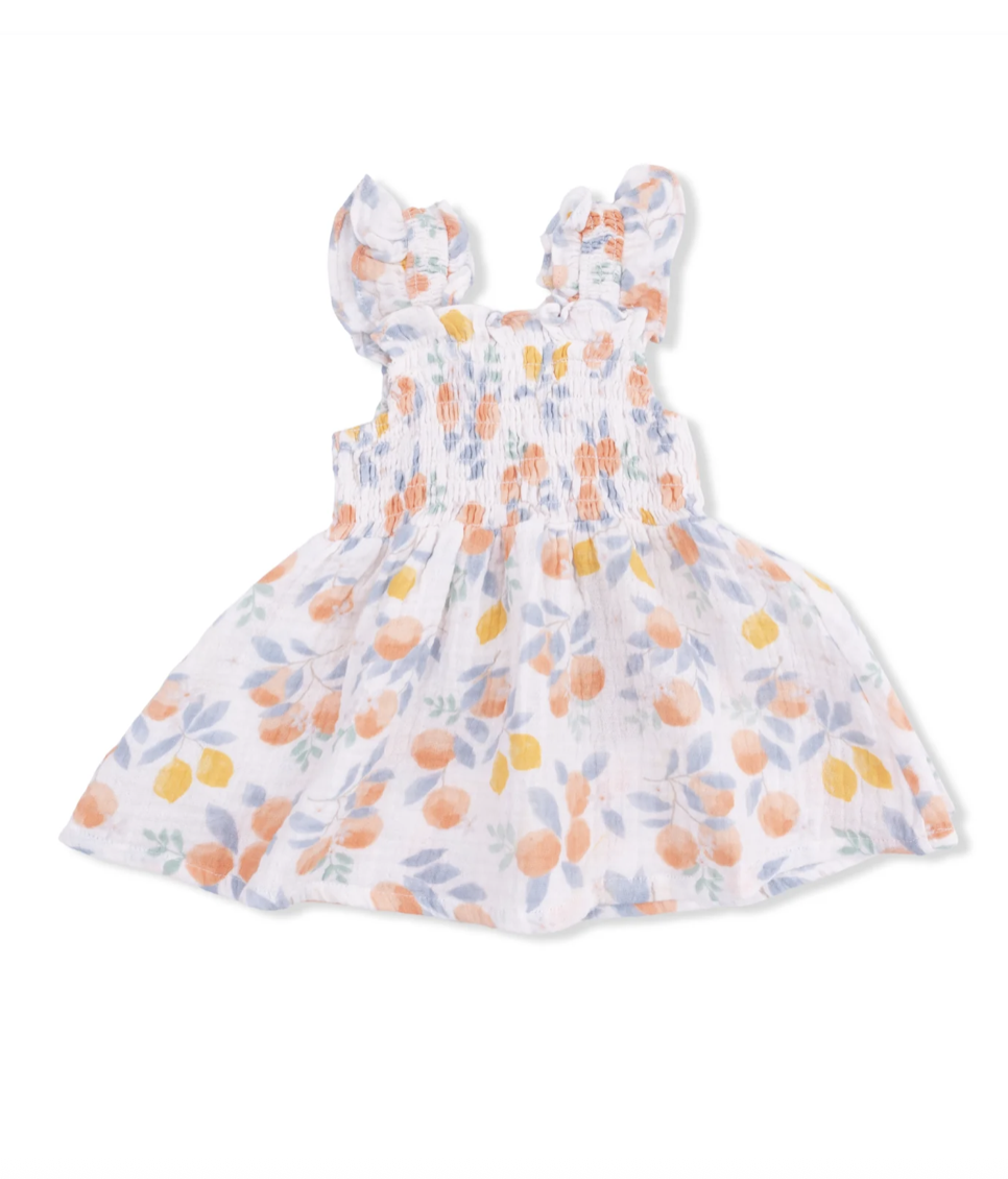 Angel Dear Angel Dear Citrus Floral Baby Doll Tunic & Bloomer Set
