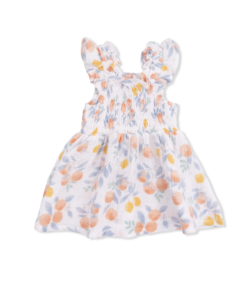 Angel Dear Angel Dear Citrus Floral Baby Doll Tunic & Bloomer Set