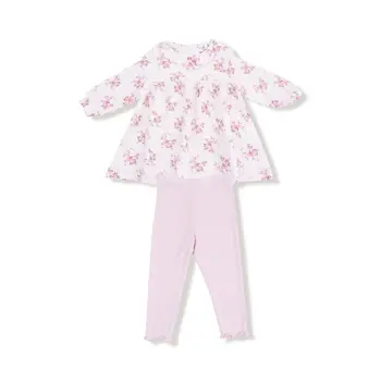 Angel Dear Angel Dear Belle Rosette Dot Dress & Legging Set