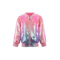 Lola & the Boys Lola & The Boys Bubble Gum Shimmer Sequin Bomber