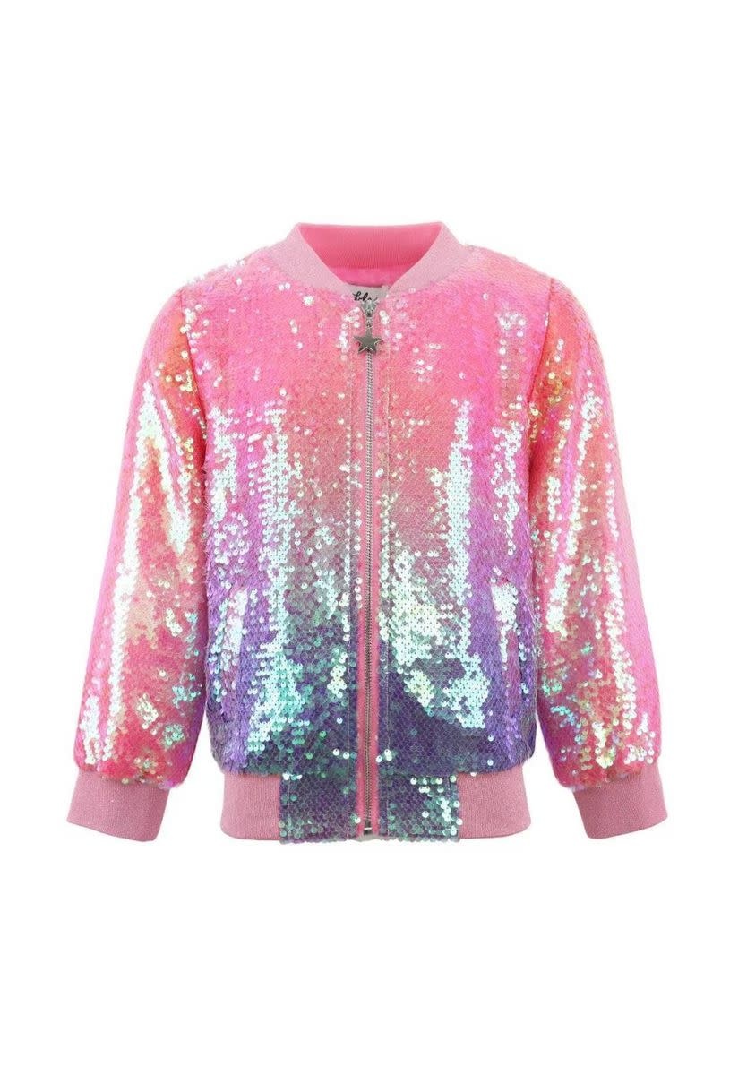 Lola & the Boys Lola & The Boys Bubble Gum Shimmer Sequin Bomber