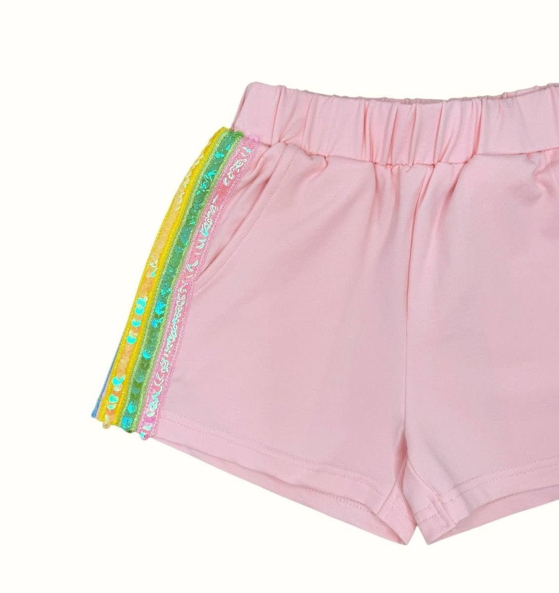 Lola & the Boys Lola & The Boys Pink Rainbow Stripe Short Set