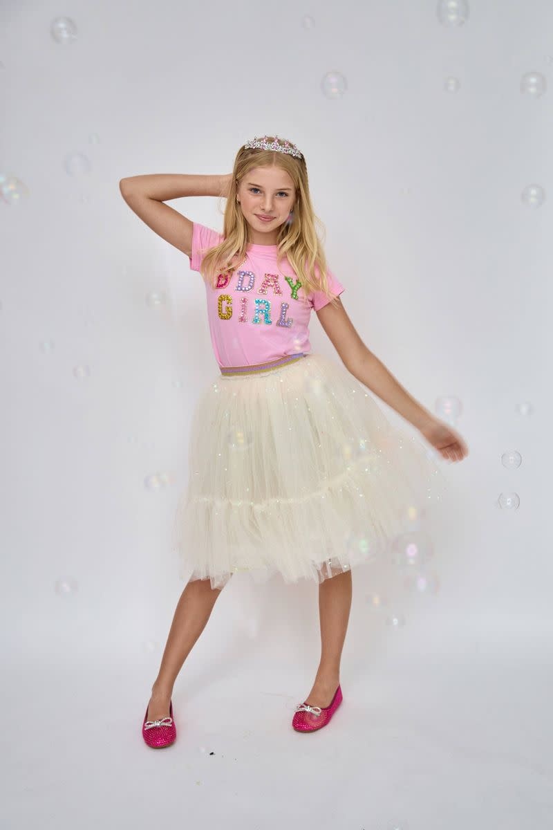 Lola & the Boys Lola & The Boys Pink Birthday Girl Gem T-Shirt