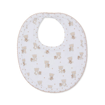 kissy kissy Kissy Kissy Teddy Bear Love Reversible Bib - Tan