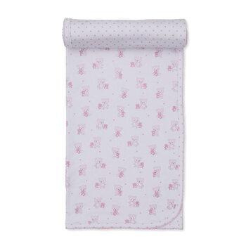 kissy kissy Kissy Kissy Teddy Bear Love Reversible Blanket - Pink