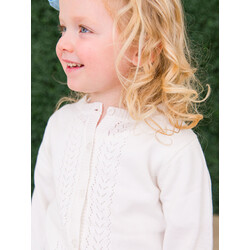 RuffleButts Rufflebutts Lightweight Pointelle Cardigan