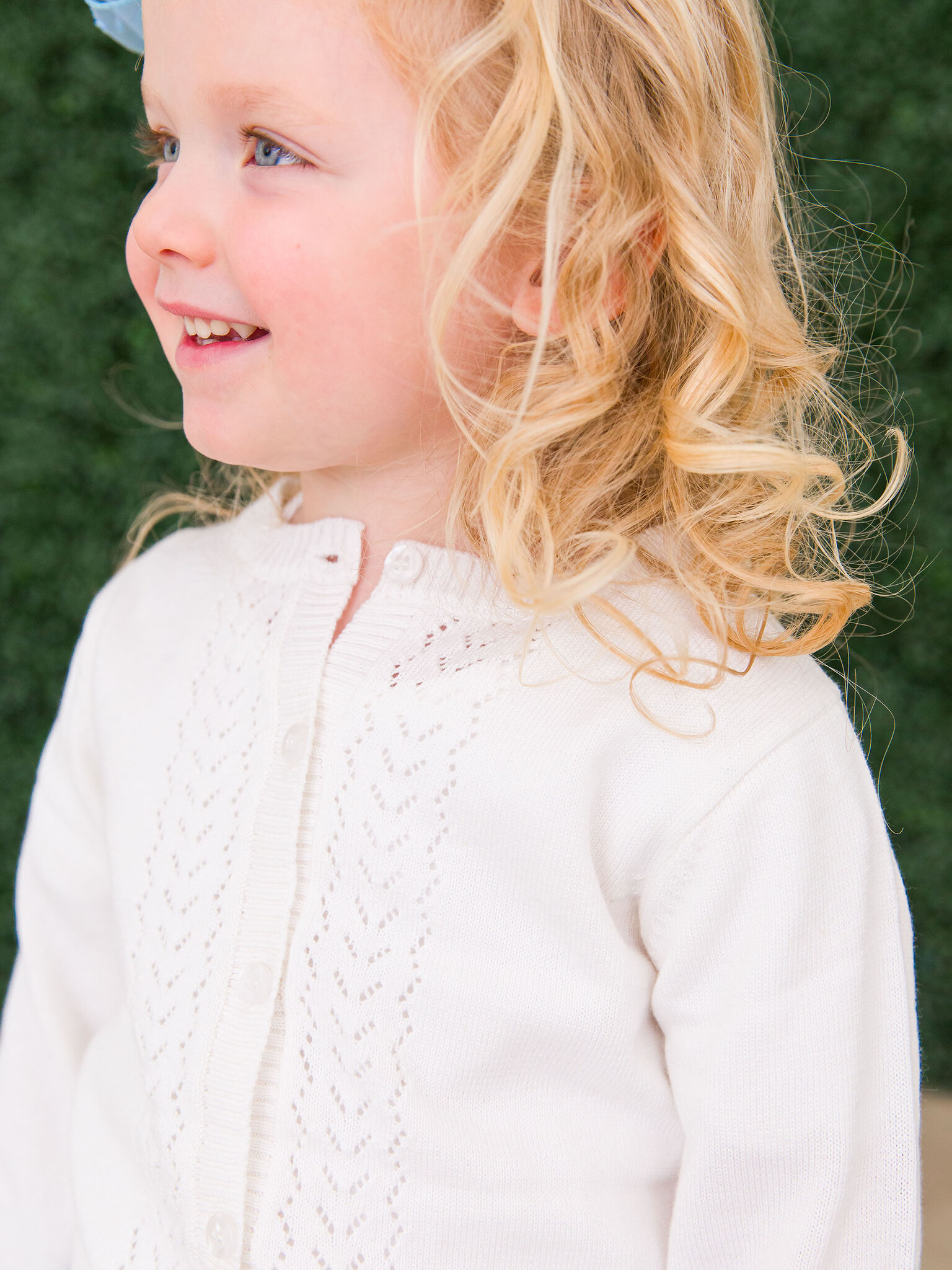 RuffleButts Rufflebutts Lightweight Pointelle Cardigan