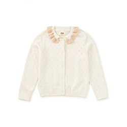 Tea Collection Tea Collared Pointelle Cardigan
