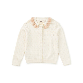 Tea Collection Tea Collared Pointelle Cardigan