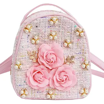 Pink Rose Tweed Backpack