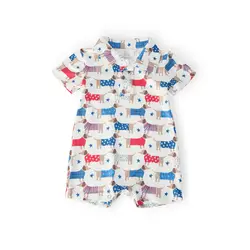 Mila & Rose Mila & Rose Patriotic Pups Polo Shorty One-Piece