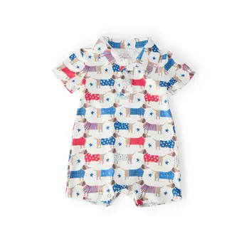 Mila & Rose Mila & Rose Patriotic Pups Polo Shorty One-Piece