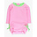 RuffleButts Rufflebutts Neon Pink Seersucker Long Sleeve Rash Guard Swimsuit
