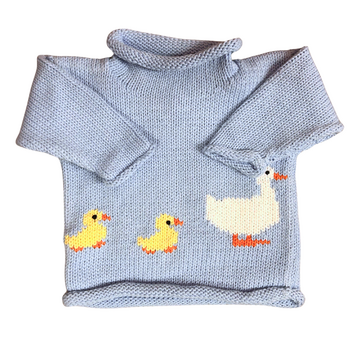 Ducks with Chicks Following Roll Neck Sweater