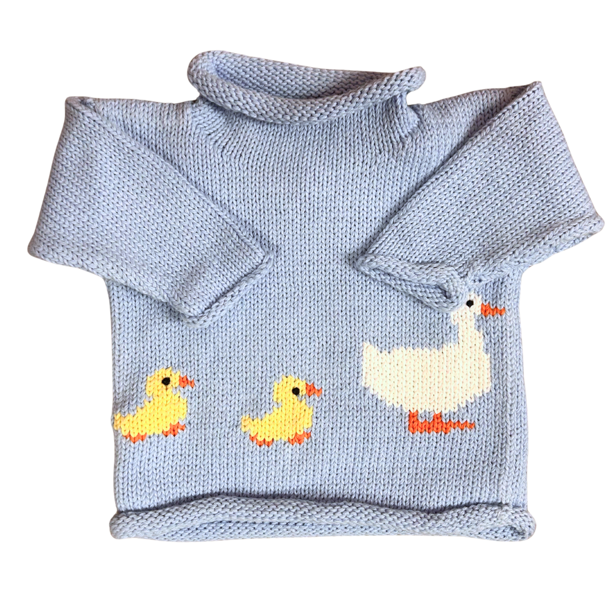 Ducks with Chicks Following Roll Neck Sweater