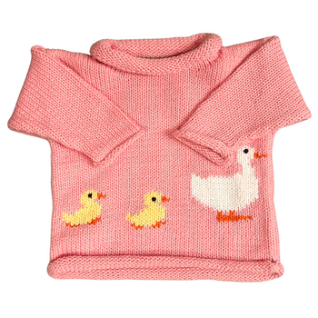 Ducks with Chicks Following Roll Neck Sweater
