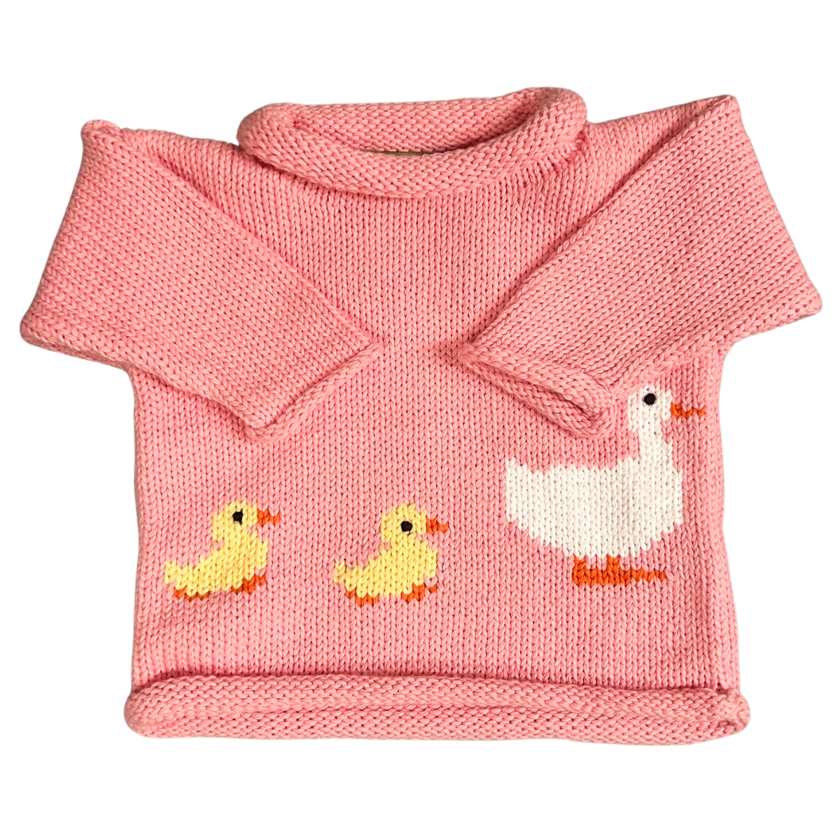 Ducks with Chicks Following Roll Neck Sweater