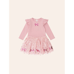 Huxbaby Huxbaby Sequin Bow Tulle Dress